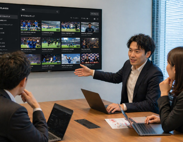 Greenflyの導入支援を行うメディア・ワークのミーティング